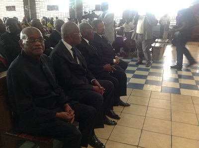 Jean Ping et les leaders de la Coalition durant le recueillement/Gabonews.com